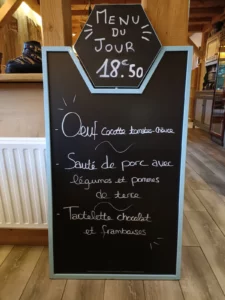 Menu du jour, miam !